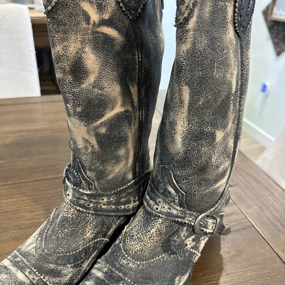 Distressed Black OLD GRINGO  Star Women's Western Boots Size 8.5 B - Picture 3 of 7